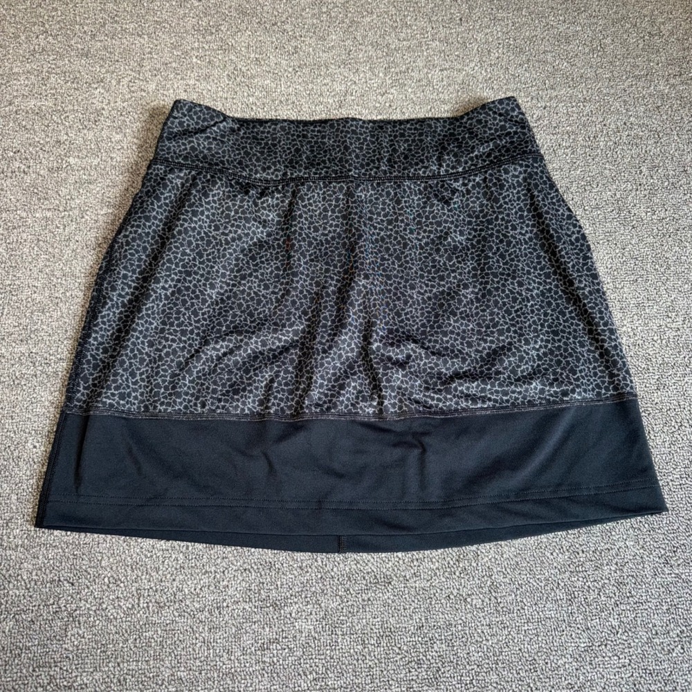 Columbia Animal Print Active Skort Black Gray Hiking Tennis Skirt Women's Small